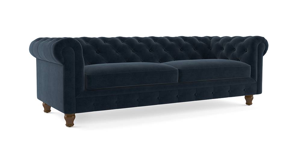 Winchester Fabric Sofa (Sea Port Blue Velvet)